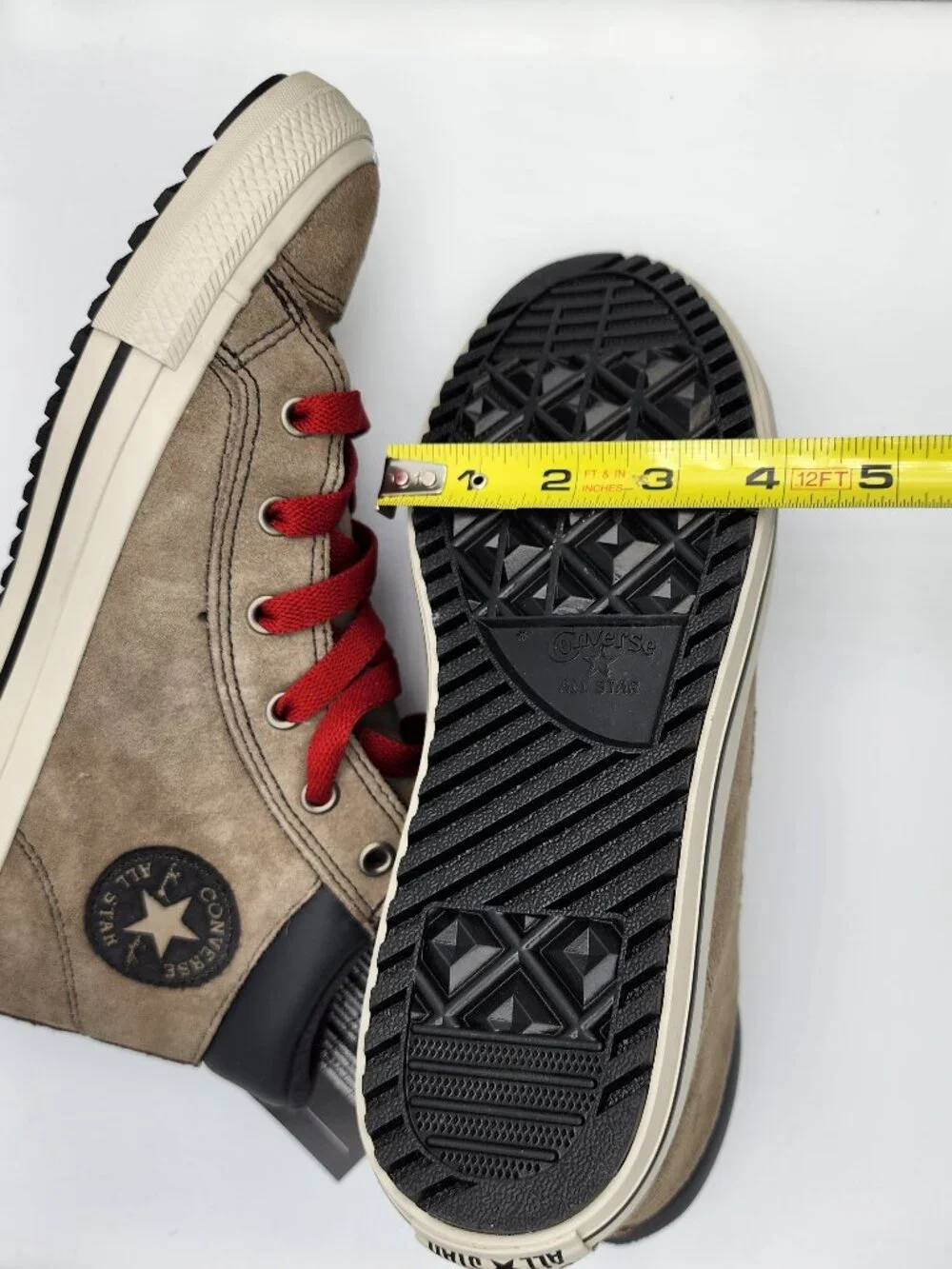 Taupe/Red Converse High Street Sneakers | Boys 5/Women's 6.5